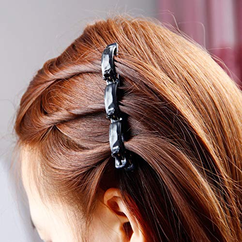 SUNSK Diademas con Clips de Plástico Horquilla de Peinado con Doble Flequillo Double Bangs Hairstyle Hairpin Accesorios para el cabello para mujer 4 piezas