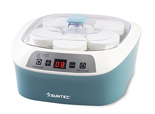 SUNTEC yogurtera YOG-8588 Digital [para Hacer Yogur/Vino/Kimchi/natto casero, etc, 6 recipientes de 170 ml, fermentación Moderada a 25-45 °C, Temporizador, máx. 20 W]
