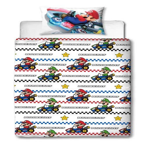 Super Mario - Funda de edredón para Nintendo Kart, diseño de Gravedad Reversible de Dos Caras con Funda de Almohada a Juego.