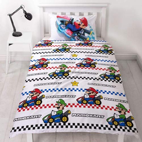 Super Mario - Funda de edredón para Nintendo Kart, diseño de Gravedad Reversible de Dos Caras con Funda de Almohada a Juego.