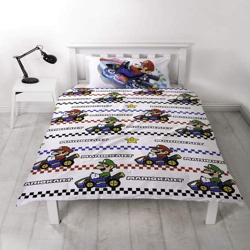 Super Mario - Funda de edredón para Nintendo Kart, diseño de Gravedad Reversible de Dos Caras con Funda de Almohada a Juego.