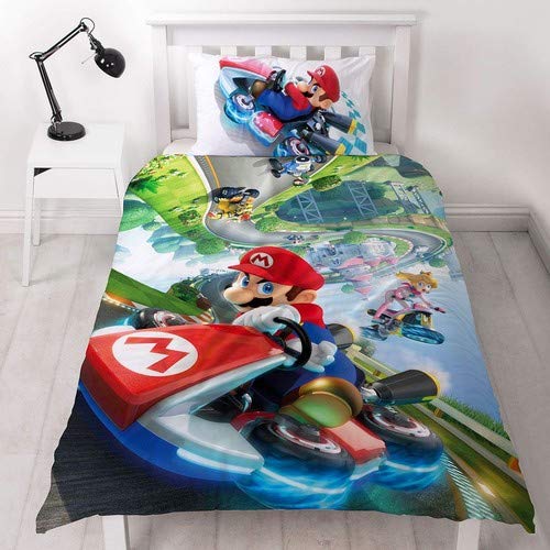 Super Mario - Funda de edredón para Nintendo Kart, diseño de Gravedad Reversible de Dos Caras con Funda de Almohada a Juego.
