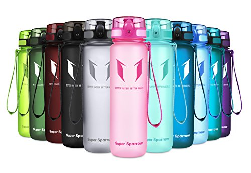 Super Sparrow Botella de Agua Deportiva -350ml & 500ml & 1000ml - Sin BPA (Rosa, 750ml-25oz)