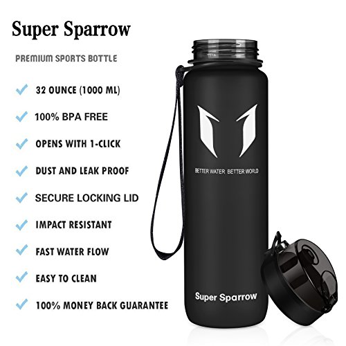 Super Sparrow Botella de Agua Deportiva -500ml - Sin BPA - Flujo de Agua rápida