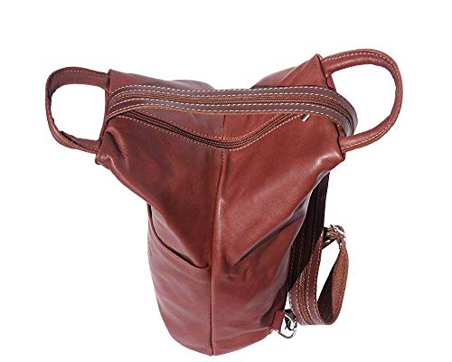 Superflybags ORTIGIA - Bolso de mano para mujer (piel, 25 x 31 x 14 cm), color Marrón, talla M