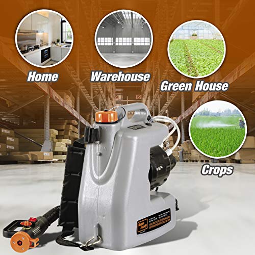 SuperHandy ULV Eléctrico Pulverizador Desinfectante Atomizador Mochila Niebla Plumero Fogger12L/3Gal. Nebulizador de Partículas de Medida Adaptable 0-50μm