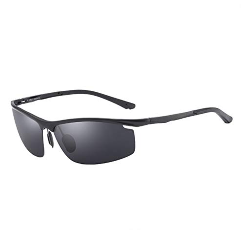 Superlight Frame Design.Sports Eyewear.Driving Sunglasses.Polarized Sunglasses.for Mens and Womens.Protección UV400.Gafas de Sol clásicas. (Color : Negro)