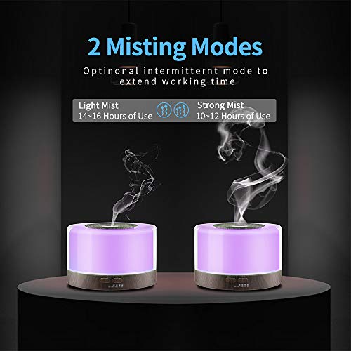 SUPOLA Humidificador Aromaterapia Ultrasonico 700ML con Mando a Distancia, Difusor de Aceites Esencial, 7-Color LED,4 Temporizador,2 Opciones de Niebla Difusor Aromaterapia para Bebé Yoga Oficina