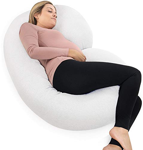 Supportiback Almohada de Maternidad en C Almohada de Cuerpo Entero para el Embarazo con Funda Lavable