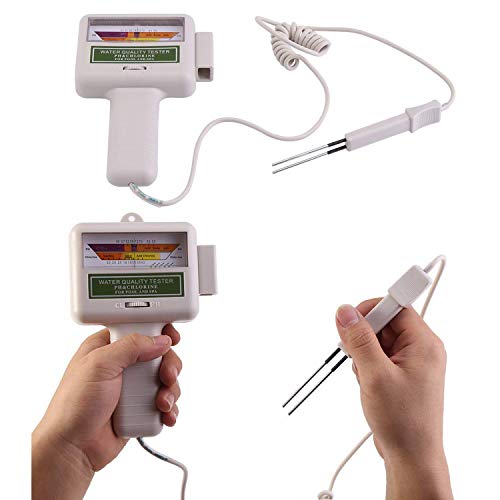 Suprcrne Medidor de Prueba de Calidad del Agua, Probador de pH Portátil CL2 Medidor de pH de Alta precisión para Consumo Doméstico, Hidroponía, Acuarios, Sistema RO, Estanque de Peces y Piscina