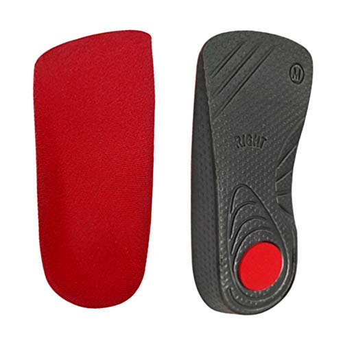 SUPVOX Plantillas de zapatos ortopédicos de 3/4 para la corrección de la pronación excesiva de los arcos caídos pies gordos tamaño 41-42 (rojo)