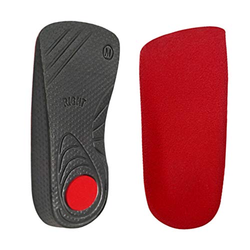 SUPVOX Plantillas de zapatos ortopédicos de 3/4 para la corrección de la pronación excesiva de los arcos caídos pies gordos tamaño 41-42 (rojo)