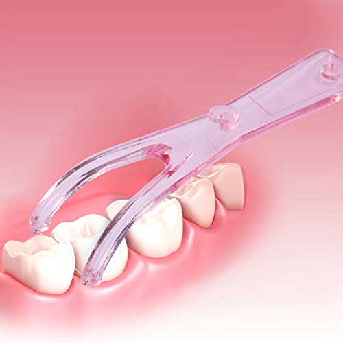 SUPVOX - Soporte de hilo dental reutilizable para limpieza de dientes (rosa + azul)
