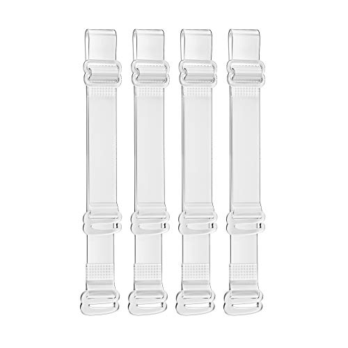 SUREMATE Invisible Sujetador claro Correa antideslizante Sujetador ajustable Correa Suave 2 pares transparente correa para el hombro (Clear, 10mm)