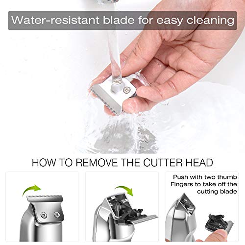 SURKER Cortapelos para hombres Pro pelo Trimmer barba Trimmer afeitadora precisión Trimmer recargable pantalla LED