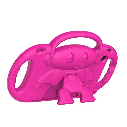 Surom - Funda para Amazon Fire HD 8 2018/2017, Peso Ligero, a Prueba de Golpes, con asa para niños, con Correa para el Hombro para Tablet Fire HD 8 (8ª y 7ª generación, 2018-2017), Color Rosa