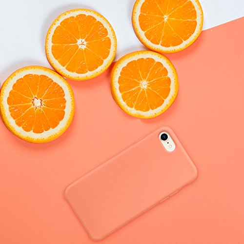 SURPHY iPhone 7 Funda, iPhone 8 Funda, Ultra Suave 4.7 Pulgadas Case Líquido de Silicona Gel iPhone 7/8 Slim Fit Suave con Forro de Gamuza de Microfibra Suave Cojín (Melocotón)