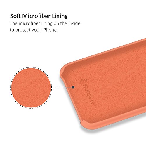SURPHY iPhone 7 Funda, iPhone 8 Funda, Ultra Suave 4.7 Pulgadas Case Líquido de Silicona Gel iPhone 7/8 Slim Fit Suave con Forro de Gamuza de Microfibra Suave Cojín (Melocotón)