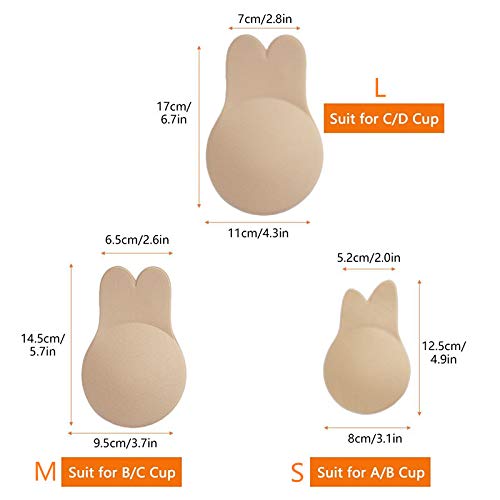 Surplex Invisible Sujetador Push Up Sujetador Sin Tirantes, Coneja para Mujer Silicona, Impermeable Respirable Reutilizable Cómodo, Levantar Y Mejorar Los Senos