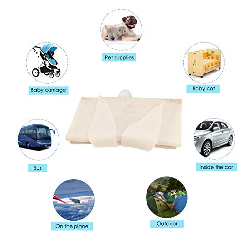 Surplex Mantas de Lana Bebe, Suave y Cálida Toalla de Punto, Bonita Conejo Aire Acondicionado Mantas de Bebes Recien Nacidos, para Capazo o Viajes Cumpleaños Niño y Niña, 105 * 75cm (Beige)