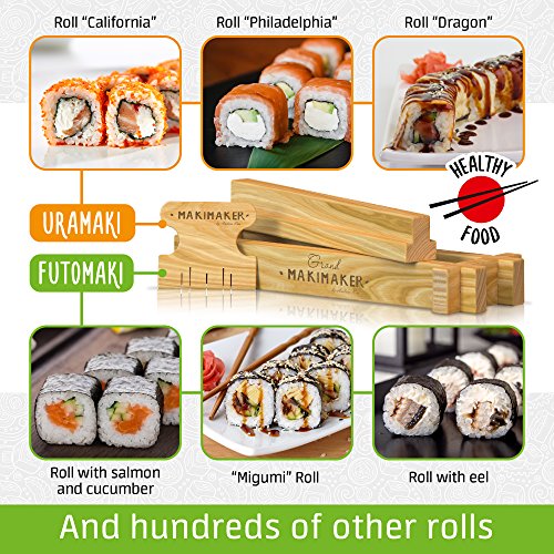 Sushi Making Kit by iSottcom - Sushi Kit for Chefs and Beginners - Sushi Maker Your Best Professional Quick Sushi Making Set - Japanese Sushi and Rolls at Home with Easy Sushi Press - Makimaker Grand