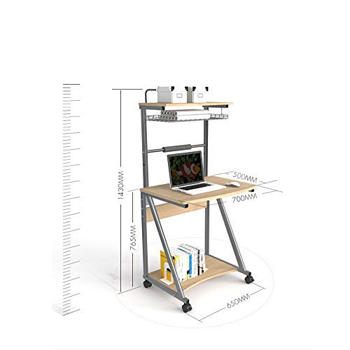 SVHK Mobile Mesa de Ordenador portátil, con Bandeja for Teclado de ángulo Ajustable en Altura rentable balanceo de Estaciones de Trabajo, Que también Funciona como un Gran Atril