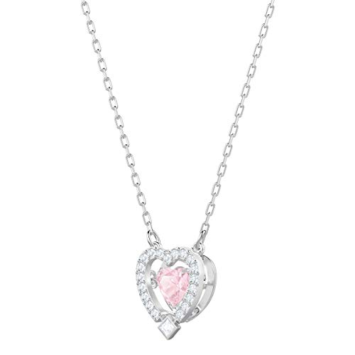 Swarovski Collar Sparkling Dance Heart, Rosa, Baño de Rodio