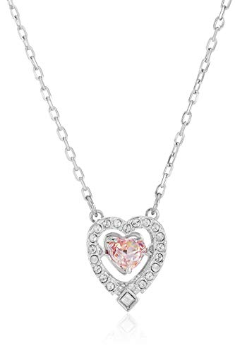 Swarovski Collar Sparkling Dance Heart, Rosa, Baño de Rodio