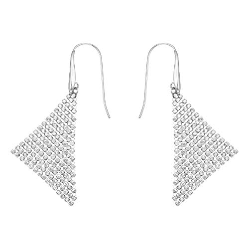 Swarovski Pendientes Fit, blanco, Baño de Rodio