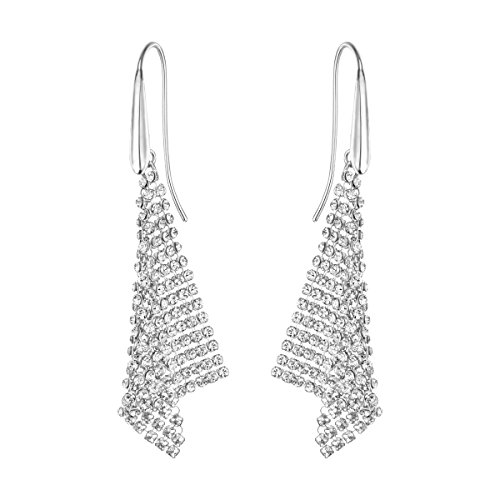 Swarovski Pendientes Fit, blanco, Baño de Rodio