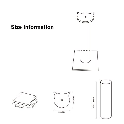 SWEET DEVIL Árbol Rascador para Gatos con Poste Rascadore Estabilidad con Columna de Sisal Natural,Grande,65 cm de Altura