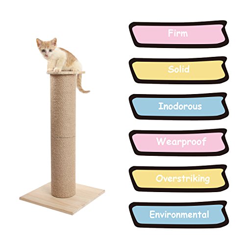 SWEET DEVIL Árbol Rascador para Gatos con Poste Rascadore Estabilidad con Columna de Sisal Natural,Grande,65 cm de Altura