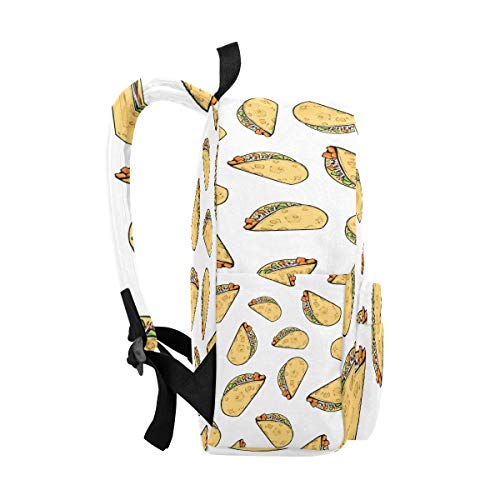 Sweet Potato Tacos Mochila Escolar con Estampado de Blog y Estampado de Moda, Bolso de Hombro para Hombres y Mujeres