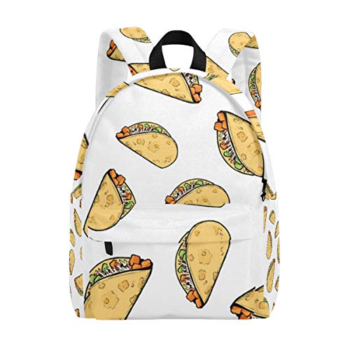 Sweet Potato Tacos Mochila Escolar con Estampado de Blog y Estampado de Moda, Bolso de Hombro para Hombres y Mujeres