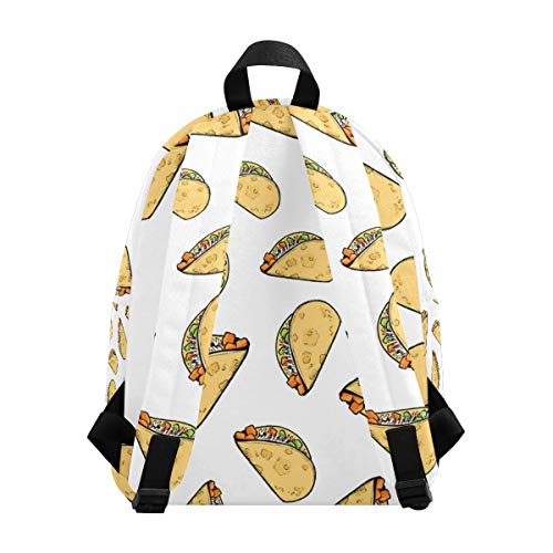 Sweet Potato Tacos Mochila Escolar con Estampado de Blog y Estampado de Moda, Bolso de Hombro para Hombres y Mujeres