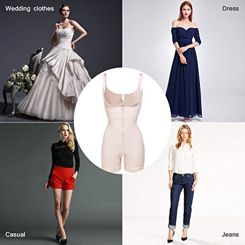 Sweetlover Faja Reductora Body Reductor Shaper Lencería Moldeadora Underbust Posparto Adelgazantes Bodysuit sin Costura S-Beige