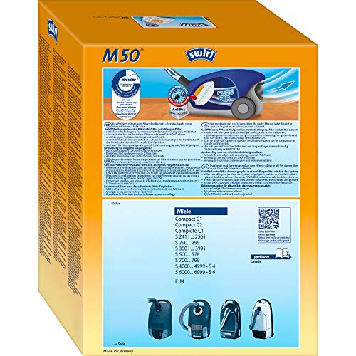 Swirl M 50 AirSpace - Accesorio para aspiradora (Amarillo, Miele S 241 i 256 i Serie, 4 pieza(s), 1 pieza(s))