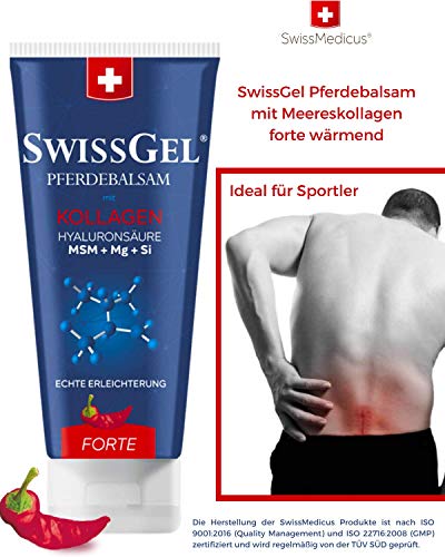 swissmedicus Bálsamo caballo con Colágeno wärmend extra fuerte hierbas Bálsamo para wärmende körperpf Lede, bevegungs o Dolor Alivio. con Colágeno, hyaluronsäure, 200 ml