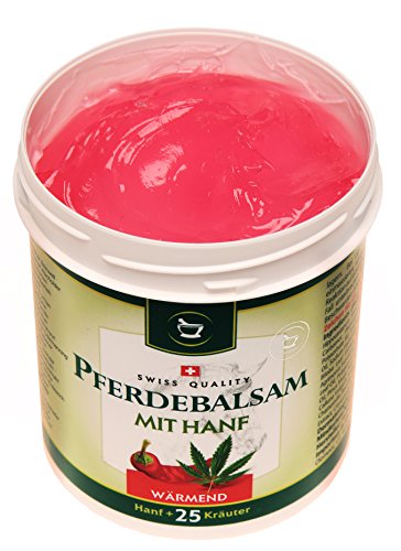 SwissMedicus - Bálsamo para caballos con cáñamo cálido, ideal para deportistas, receta tradicional suiza, extractos naturales de plantas, uso diario, pomada para caballos, 500 ml