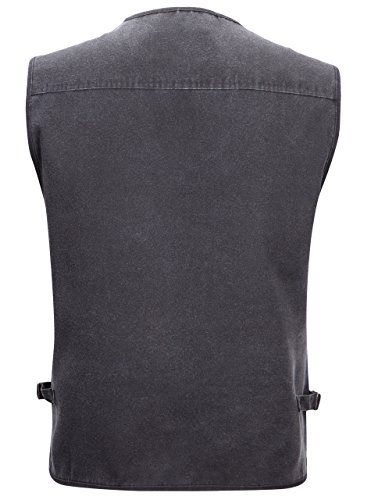SwissWell Chaleco de Trabajo al Aire Libre para Hombres Sin Mangas Chaleco de Pesca para Hombre Bolsillo de Mezclilla Lavada Piedra de Caza al Aire Libre Táctica Militar y Pesca Camping Senderismo
