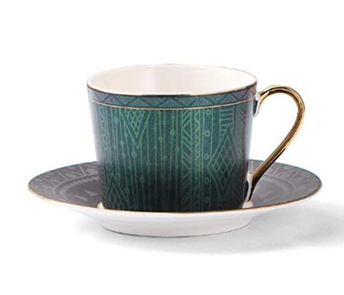Sxcyu Coffee Cup Saucer Spoon Set 220ml Taza de té nórdico Té de Porcelana Dorada Taza de té de cerámica Avanzada Cafe Espresso Cup for, 1set for 1box