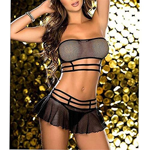SxyBox Mujer Sexy Conjunto Lencería Ropa Interior de Charol Mini Vestido lencería Clubwear Teddy