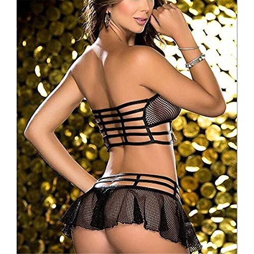 SxyBox Mujer Sexy Conjunto Lencería Ropa Interior de Charol Mini Vestido lencería Clubwear Teddy