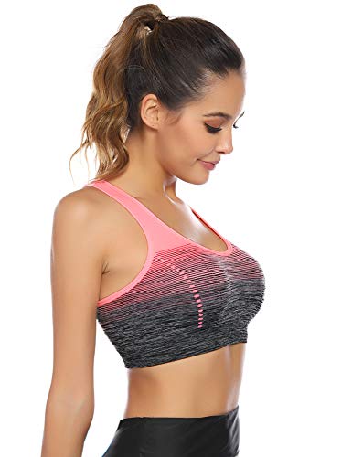 Sykooria Sujetador de Entrenamiento para Mujer Sujetador Deportivo Acolchado Deportivo de Alto Impacto sin Tirantes con Espalda Descubierta Crop Top para Gimnasio Yoga Running
