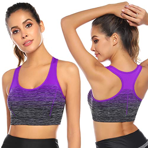 Sykooria Sujetador de Entrenamiento para Mujer Sujetador Deportivo Acolchado Deportivo de Alto Impacto sin Tirantes con Espalda Descubierta Crop Top para Gimnasio Yoga Running