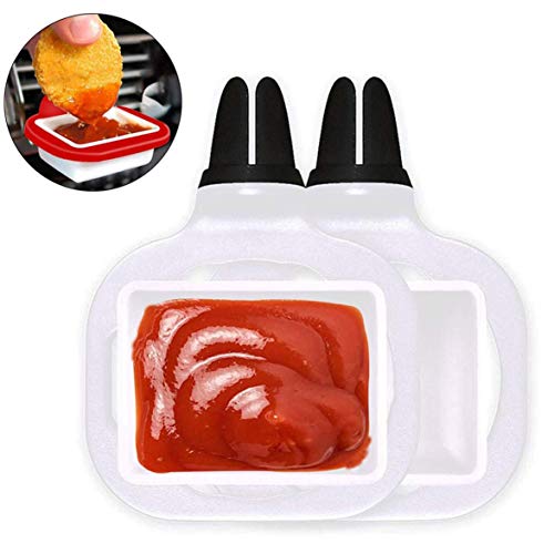 Sylvialuca Soporte de Salsa de Tomate para Coche Papas Fritas Caja de condimento Soporte de Salsa de Tomate para Coche Abs Material