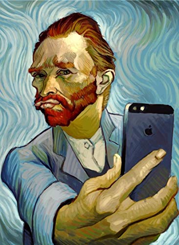SYLZBHD Arte Divertido Selfie por TeléFono Pinturas En Lienzo En La Pared Carteles ArtíSticos E Impresiones Retrato Abstracto De ImáGenes-40x60cm Sin Marco