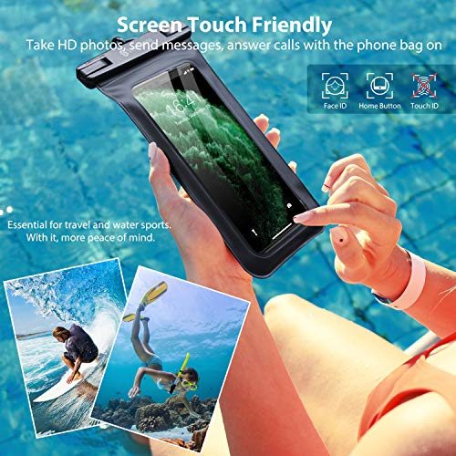 Syncwire Funda Impermeable Universal, 2 Unidades Bolsa para móvil estanca a Prueba de Agua IPX8 para iPhone 11 Pro XS MAX XR XS X 8 7 6 Plus se, Xiaomi Redmi Note 8, Galaxy S10+ S9 S8, Huawei P30 Pro