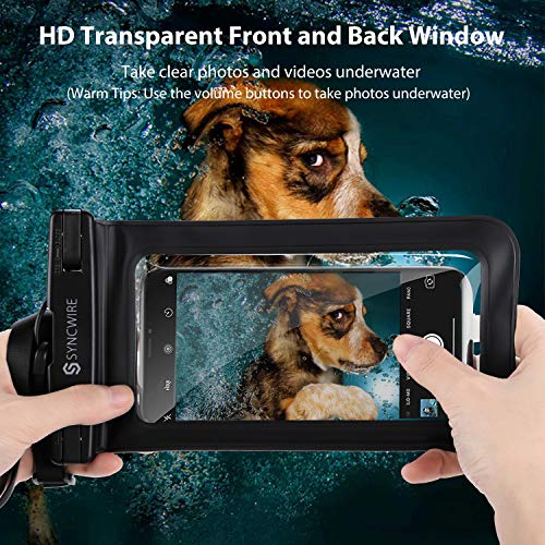 Syncwire Funda Impermeable Universal, 2 Unidades Bolsa para móvil estanca a Prueba de Agua IPX8 para iPhone 11 Pro XS MAX XR XS X 8 7 6 Plus se, Xiaomi Redmi Note 8, Galaxy S10+ S9 S8, Huawei P30 Pro