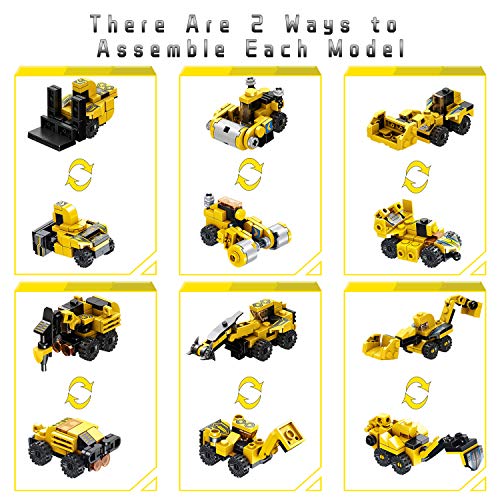 SYOSIN construcción Robot Juguete ingeniería Building Blocks 25-en-1 573 Piezas Conjunto Creativo, vehículos de construcción Juguetes Regalos para 5 6 7 8 9 10 años niños y niñas